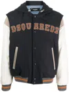 Dsquared2 Varsity Wool Blend Bomber Jacket In Blue