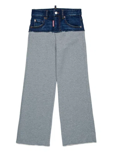 Dsquared2 Kids' Layered Trousers In Blue