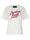 Dsquared2 Short Sleeved Leading Lady Printed T-shirt In White