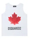 Dsquared2 Leaf-graphic Sleeveless T-shirt In White
