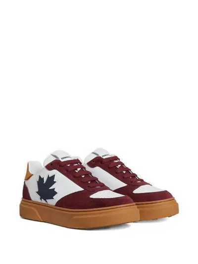 Dsquared2 Leaf-motif Sneakers In Red