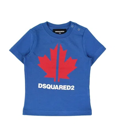 Dsquared2 Leaf Print T-shirt In Blue