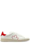 Dsquared2 Boxer Sneakers In Leather White And Red Color