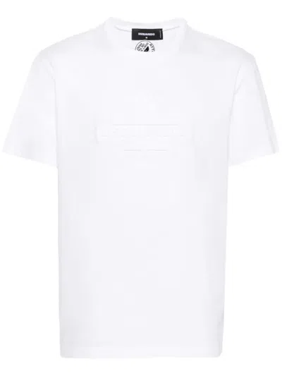 Dsquared2 Leaf Skater Cotton T-shirt In White