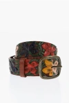 Dsquared2 Leather Aloha Spirit Belt With Floral Design 40mm