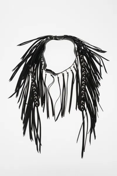 Dsquared2 Leather And Brass Cow Girl Necklace