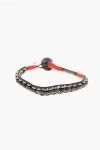 Dsquared2 Leather And Metal Bracelet With Fabric Detail