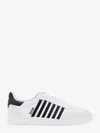 Dsquared2 White And Black Low Top Sneakers With Contrasting Bands In Leather Man