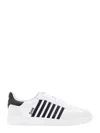 Dsquared2 White And Black Low Top Sneakers With Contrasting Bands In Leather Man