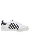 Dsquared2 White And Black Low Top Sneakers With Contrasting Bands In White/black