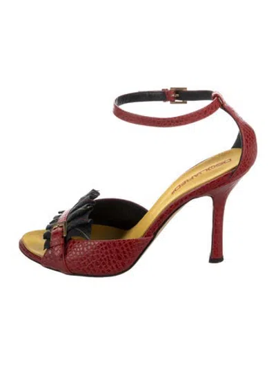 Pre-owned Dsquared2 Leather Animal Print Pumps In Red