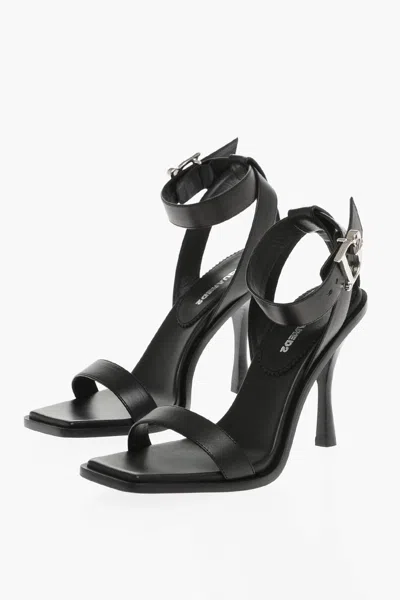 Dsquared2 Woman Sandals Black Size 10 Calfskin In Black