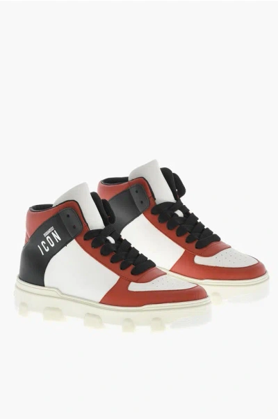 Dsquared2 Leather Basket High-top Sneakers