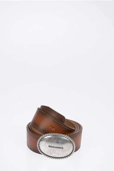 Dsquared2 Leather Belt 35mm In Brown