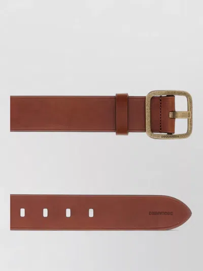 Dsquared2 Leather Belt Adjustable Length Metal Buckle
