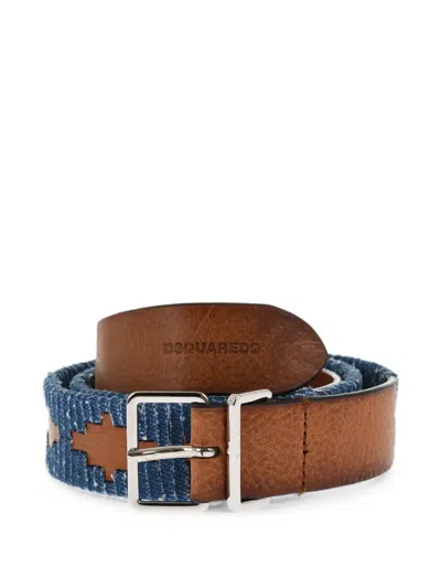 Dsquared2 Leather Belt In Blue