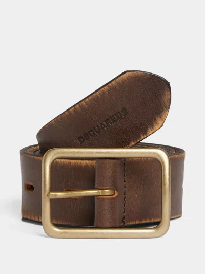 Dsquared2 Leather Belt In Brown