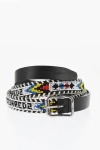 Dsquared2 Leather Belt Embellished With Beads 20mm