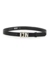 Dsquared2 Leather Belt With Iconic Silver Buckle In Nero