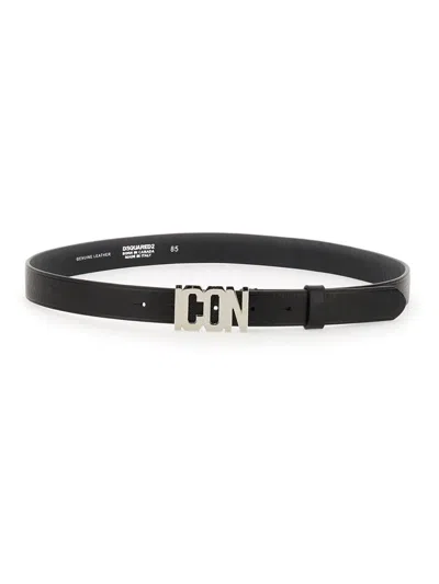 Dsquared2 Leather Belt In Black