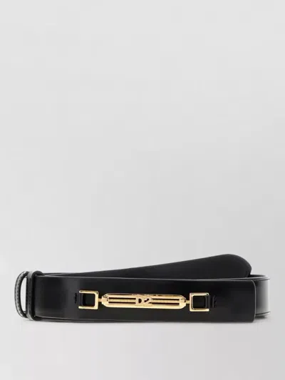 Dsquared2 Leather Belt Smooth Finish Gold Tone Buckle