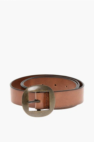 Dsquared2 Leather Belt With Brass Buckle 30mm