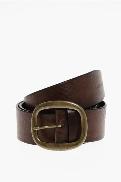 Dsquared2 Leather Belt With Brass Buckle 40mm