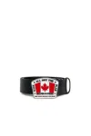 Dsquared2 Leather Belt With Canada Buckle In Black