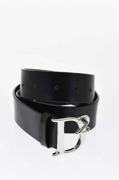 Dsquared2 Leather Belt With Logoed Anchor Buckle 40mm
