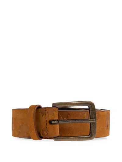 Dsquared2 Leather Belt With Monogram In Brown