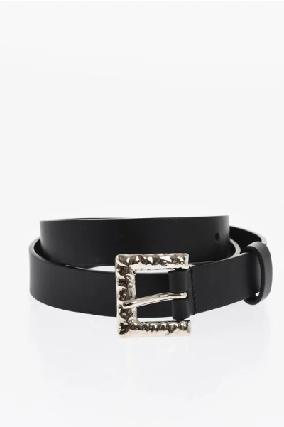 Dsquared2 Leather Belt With Silver-tone Buckle 25mm