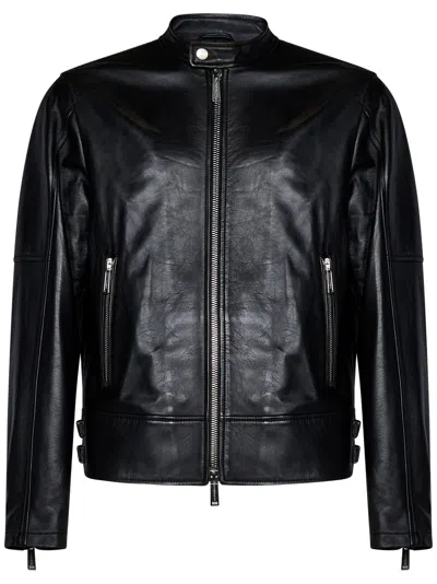 DSQUARED2 LEATHER BIKER JACKET