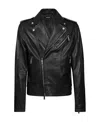 Dsquared2 Leather Biker Jacket In Black