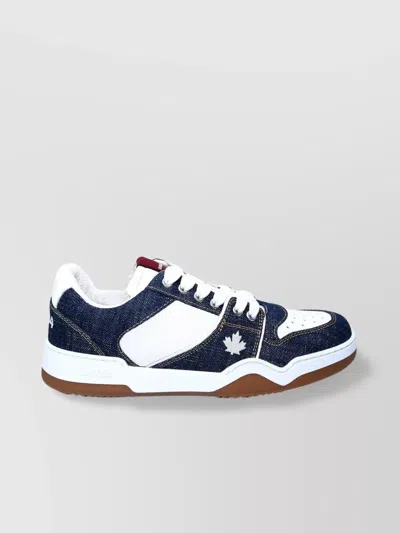 Dsquared2 Leather Blend Sneakers Contrast Stitching