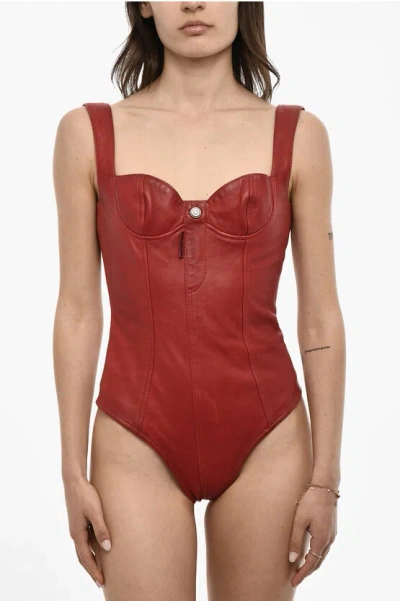 Dsquared2 Leather Body With Logo Button