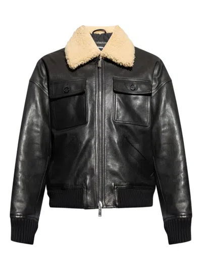 DSQUARED2 LEATHER BOMBER JACKET
