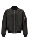 Dsquared2 Leather Jacket Front Pockets Ribbed Cuffs In Black