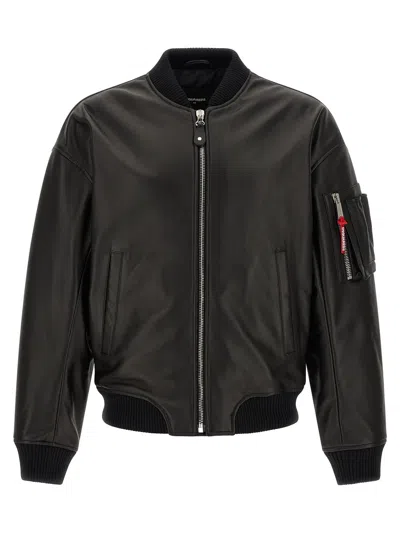 DSQUARED2 DSQUARED2 LEATHER BOMBER JACKET
