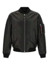 Dsquared2 Leather Jacket Front Pockets Ribbed Cuffs In Black