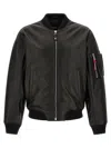 Dsquared2 Leather Bomber Jacket In Black