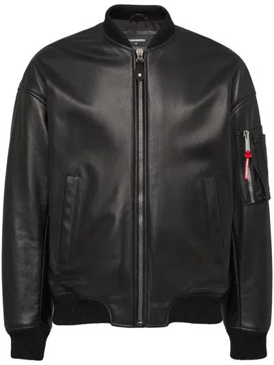 DSQUARED2 LEATHER BOMBER JACKET