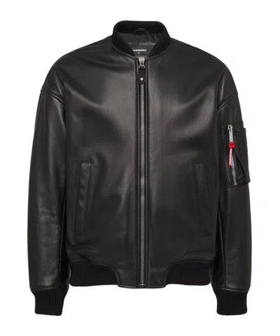 DSQUARED2 DSQUARED2 LEATHER BOMBER JACKET