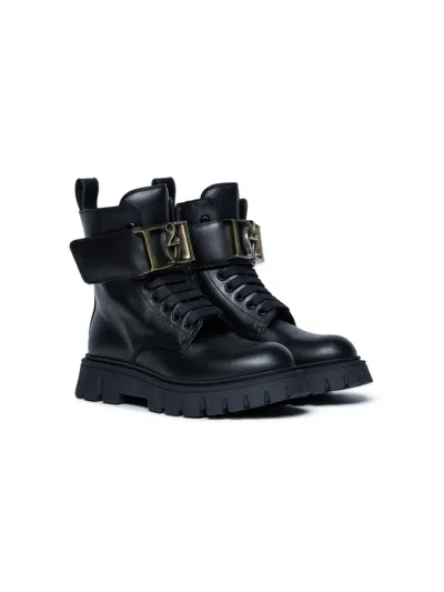 Dsquared2 Kids' Leather Boots In Black