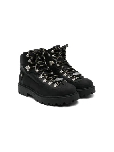 Dsquared2 Kids' Leather Boots In Black
