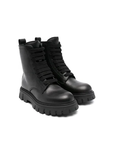 Dsquared2 Kids' Leather Boots In Black