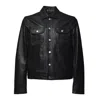 Dsquared2 Long-sleeved Leather Jacket In Black