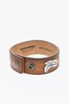 Dsquared2 Leather Bracelet With Silver-tone Detail In Brown