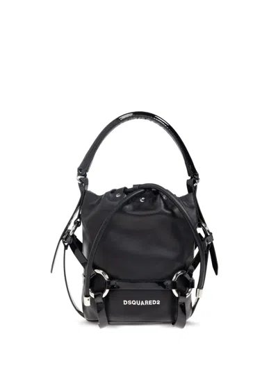 Dsquared2 Leather Bucket Bag In Black