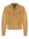 Dsquared2 Leather Button-fastening Jacket In Yellow