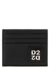 Dsquared2 Logo-plaque Pebbled Leather Wallet In Black